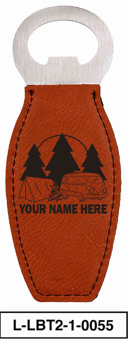 LEATHERETTE BOTTLE OPENER MAGNET - "VW BUS"