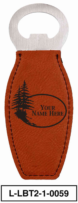 LEATHERETTE BOTTLE OPENER MAGNET - "PINE TREE"