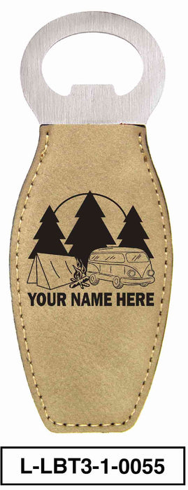 LEATHERETTE BOTTLE OPENER MAGNET - "VW BUS"