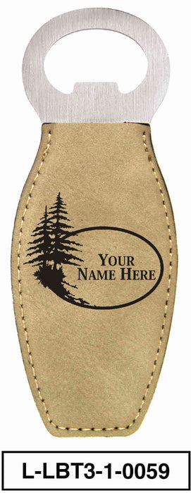 LEATHERETTE BOTTLE OPENER MAGNET - "PINE TREE"