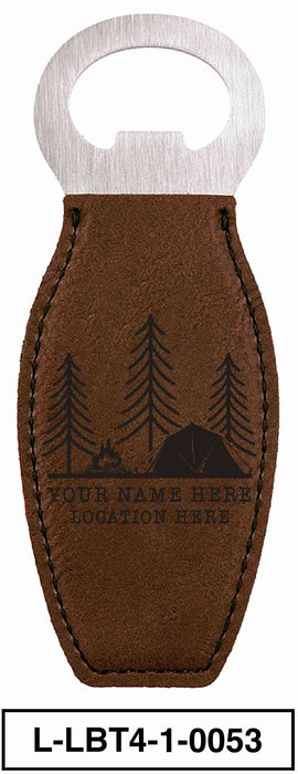 LEATHERETTE BOTTLE OPENER MAGNET - "CAMP SCENERY"
