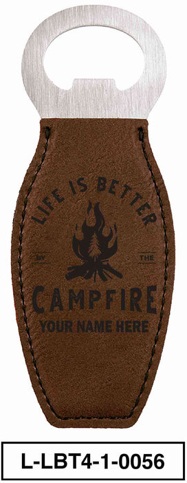 LEATHERETTE BOTTLE OPENER MAGNET - "LIFE IS BETTER"
