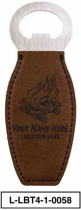 LEATHERETTE BOTTLE OPENER MAGNET - "BONFIRE"
