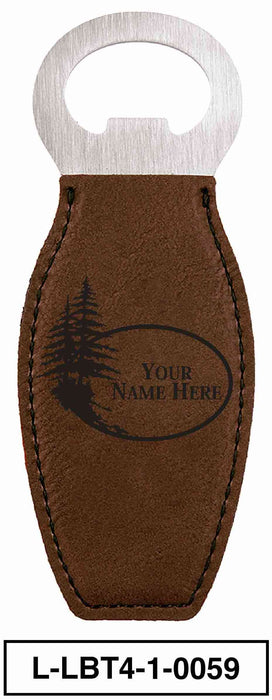LEATHERETTE BOTTLE OPENER MAGNET - "PINE TREE"
