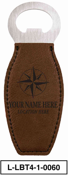 LEATHERETTE BOTTLE OPENER MAGNET - "COMPASS"