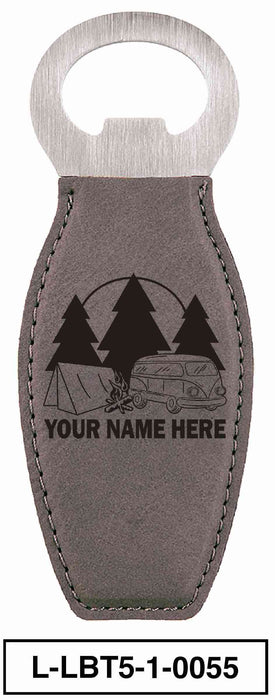 LEATHERETTE BOTTLE OPENER MAGNET - "VW BUS"