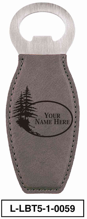 LEATHERETTE BOTTLE OPENER MAGNET - "PINE TREE"