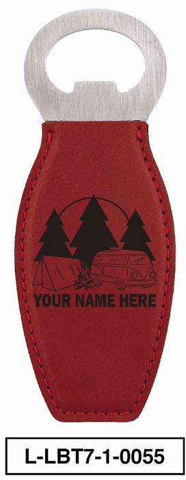 LEATHERETTE BOTTLE OPENER MAGNET - "VW BUS"