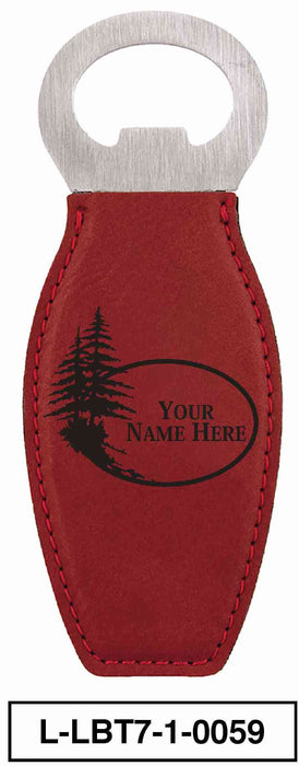 LEATHERETTE BOTTLE OPENER MAGNET - "PINE TREE"