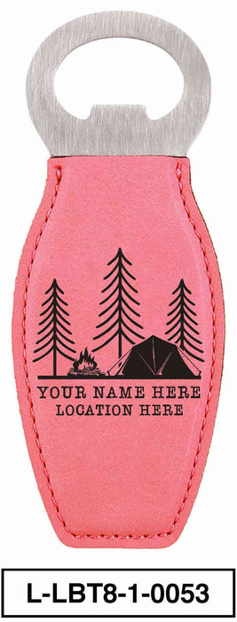 LEATHERETTE BOTTLE OPENER MAGNET - "CAMP SCENERY"