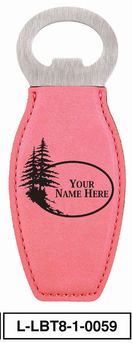 LEATHERETTE BOTTLE OPENER MAGNET - "PINE TREE"