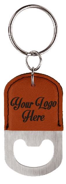 Custom Logo Leatherette Bottle Opener Keychain