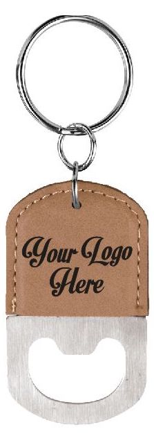 Custom Logo Leatherette Bottle Opener Keychain