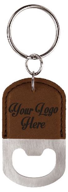 Custom Logo Leatherette Bottle Opener Keychain