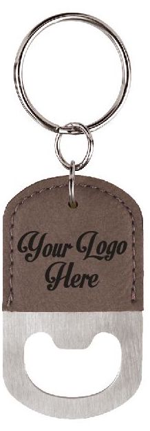 Custom Logo Leatherette Bottle Opener Keychain