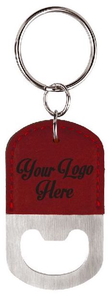Custom Logo Leatherette Bottle Opener Keychain