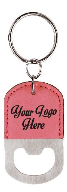 Custom Logo Leatherette Bottle Opener Keychain