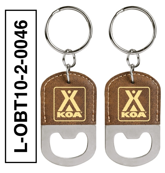 LEATHERETTE OVAL BOTTLE OPENER KEYCHAIN - L-OBT1-2-0046