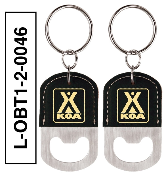 LEATHERETTE OVAL BOTTLE OPENER KEYCHAIN - L-OBT1-2-0046