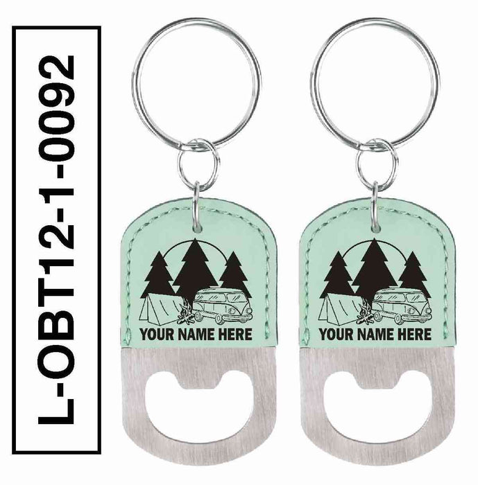 'VW BUS' LEATHERETTE BOTTLE OPENER KEYCHAIN