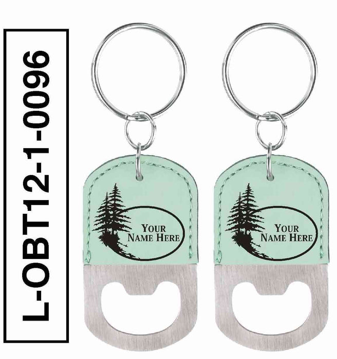 'PINE TREE' LEATHERETTE BOTTLE OPENER KEYCHAIN