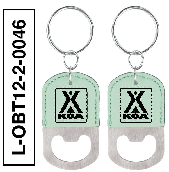 LEATHERETTE OVAL BOTTLE OPENER KEYCHAIN - L-OBT1-2-0046