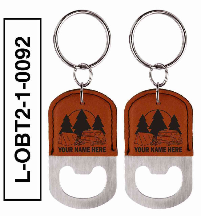 'VW BUS' LEATHERETTE BOTTLE OPENER KEYCHAIN