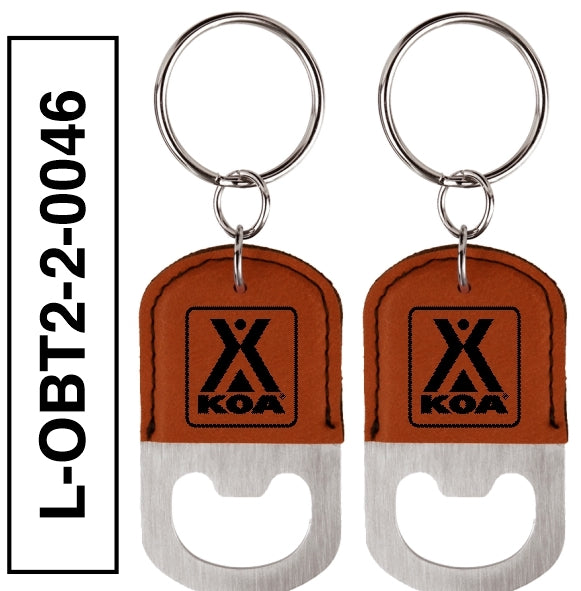LEATHERETTE OVAL BOTTLE OPENER KEYCHAIN - L-OBT1-2-0046