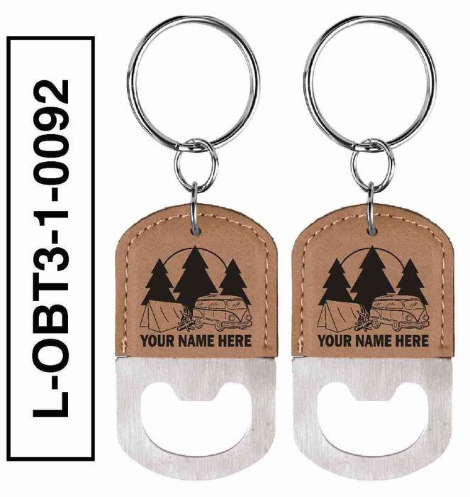 'VW BUS' LEATHERETTE BOTTLE OPENER KEYCHAIN