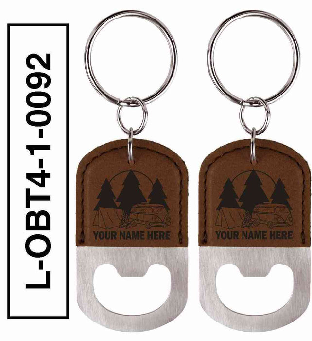 'VW BUS' LEATHERETTE BOTTLE OPENER KEYCHAIN