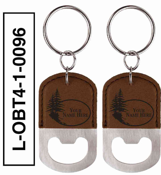 'PINE TREE' LEATHERETTE BOTTLE OPENER KEYCHAIN