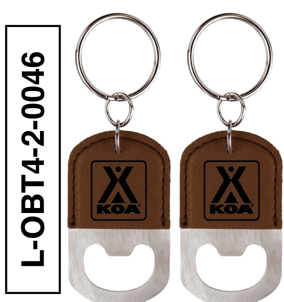 LEATHERETTE OVAL BOTTLE OPENER KEYCHAIN - L-OBT1-2-0046