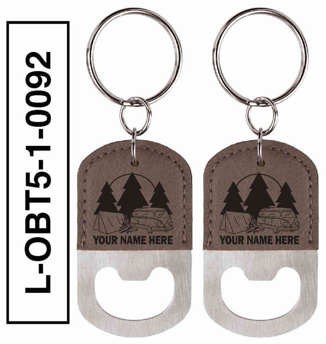 'VW BUS' LEATHERETTE BOTTLE OPENER KEYCHAIN