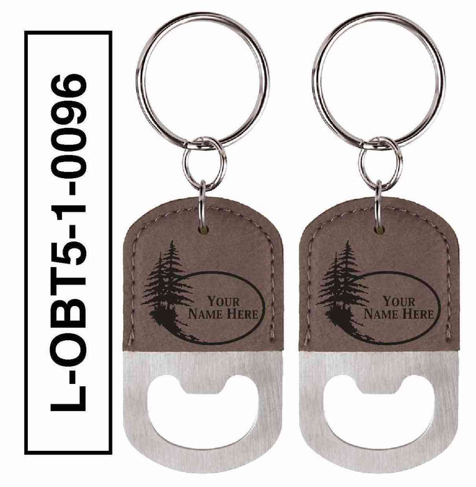 'PINE TREE' LEATHERETTE BOTTLE OPENER KEYCHAIN