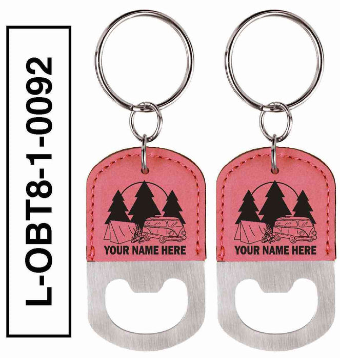 'VW BUS' LEATHERETTE BOTTLE OPENER KEYCHAIN
