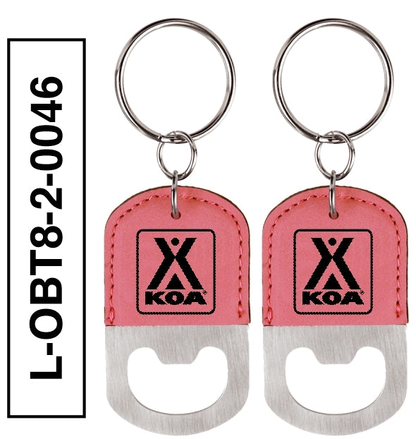 LEATHERETTE OVAL BOTTLE OPENER KEYCHAIN - L-OBT1-2-0046