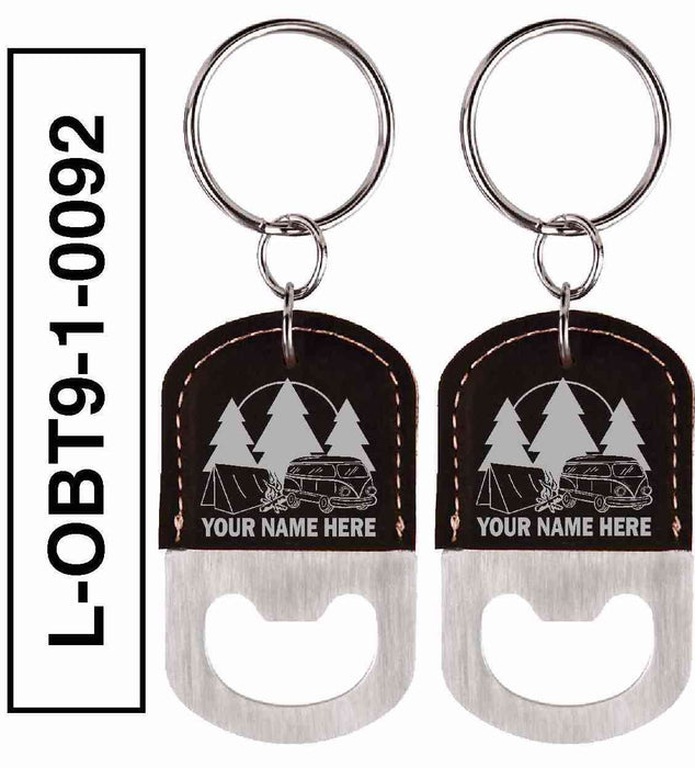 'VW BUS' LEATHERETTE BOTTLE OPENER KEYCHAIN