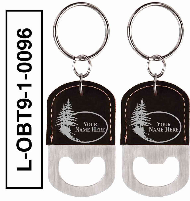 'PINE TREE' LEATHERETTE BOTTLE OPENER KEYCHAIN