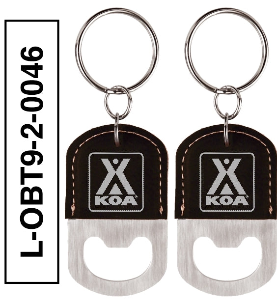 LEATHERETTE OVAL BOTTLE OPENER KEYCHAIN - L-OBT1-2-0046