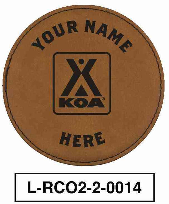 KOA LEATHERETTE ROUND COASTER SET of 6