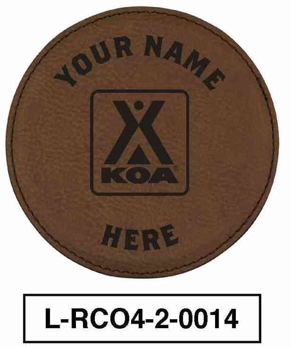KOA LEATHERETTE ROUND COASTER SET of 6