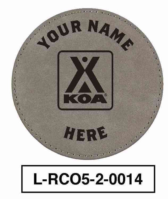 KOA LEATHERETTE ROUND COASTER SET of 6