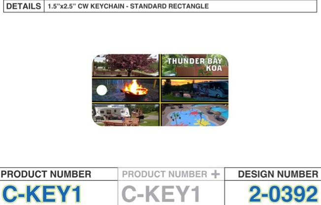 THUNDER BAY KOA KEYCHAIN (12 PER CASE) - C-KEY1 2-0392