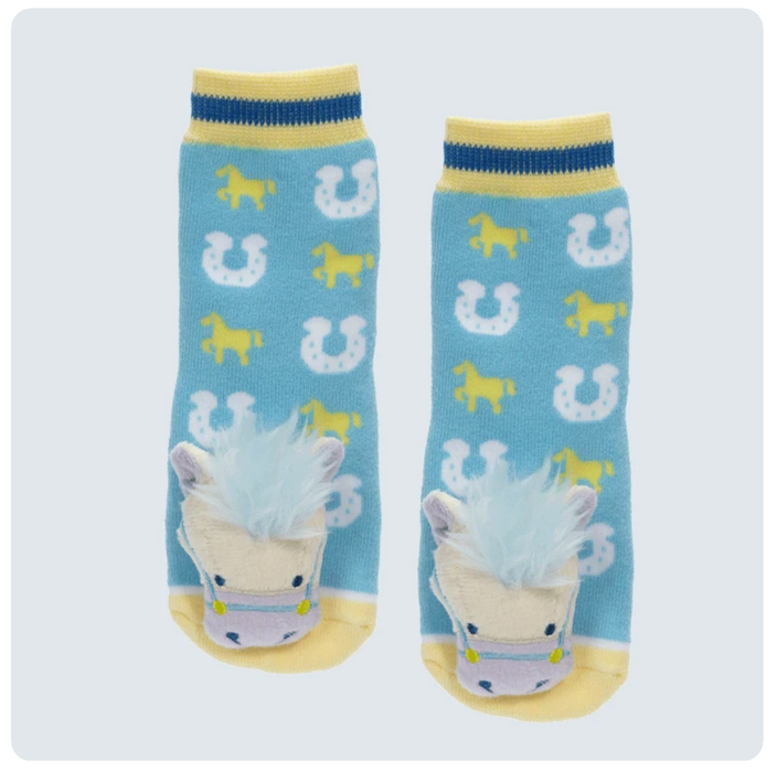 MESSY MOOSE BLUE HORSE SOCKS - 27022