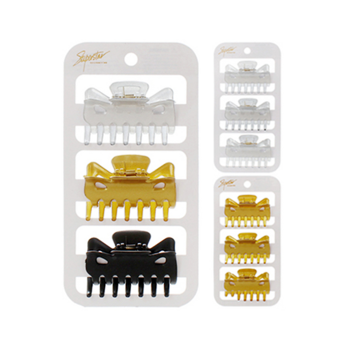 Jaw Clips 3pk, 3 assorted styles