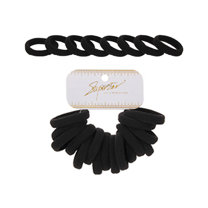 Hair Band Black Elastic 16 pack