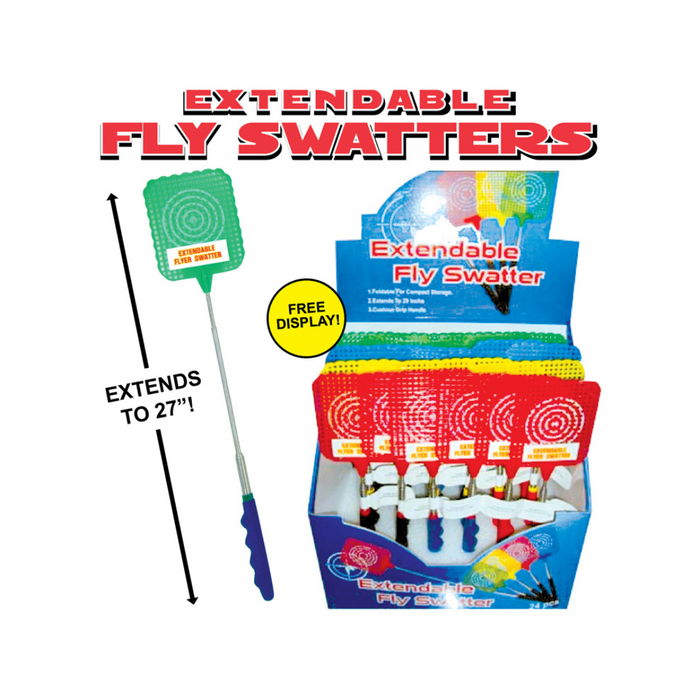 Extendable Fly Swatter 24 Pc Display