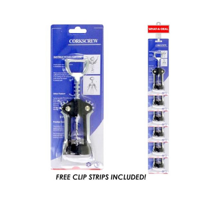 24pc Cork Screw Bottle Opener with 2 clip strips