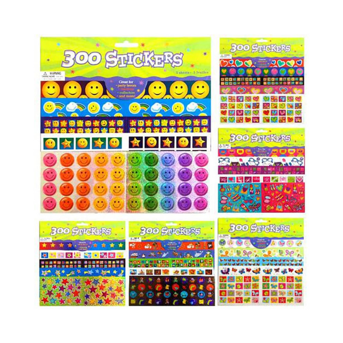 300 Pc Sticker Collections 6 Assorted Styles
