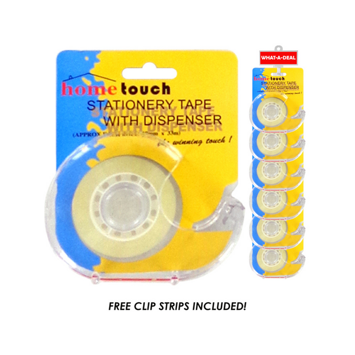 24pc Clear Tape Dispenser with 2 clip strips